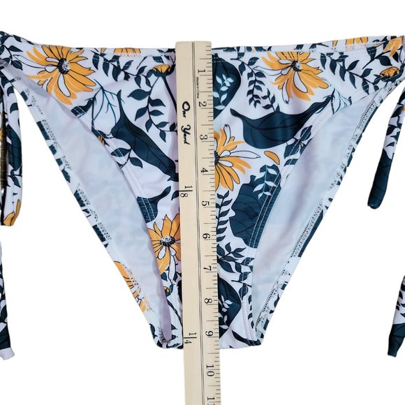 Woman Swim Bikini Floral Bottom Waist Adjustable Sz S - Picture 4 of 5